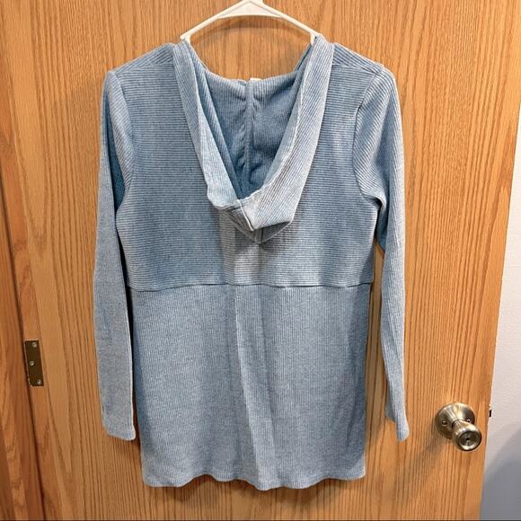 J. Jill Ribbed Keyhole Neck Hooded Top Size Small Petite - Picture 2 of 7